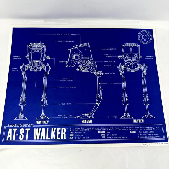 Star Wars 1996 Blueprint Lithograph Set Disney Animation Gallery Boxed 5 Prints - Picture 4 of 9